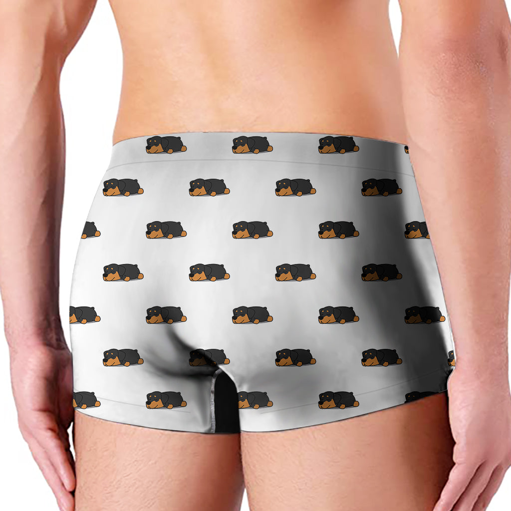 Sleeping Rottweiler Pattern Print Men's Boxer Briefs