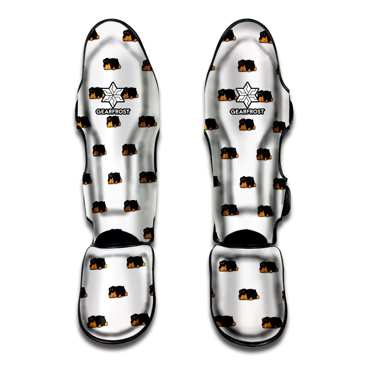Sleeping Rottweiler Pattern Print Muay Thai Shin Guard