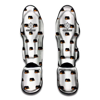 Sleeping Rottweiler Pattern Print Muay Thai Shin Guard