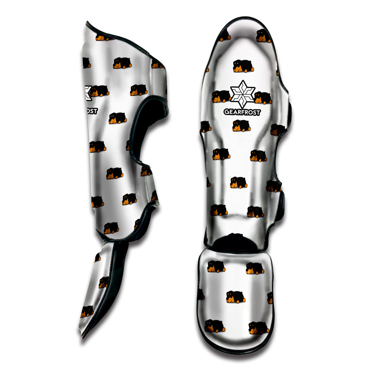 Sleeping Rottweiler Pattern Print Muay Thai Shin Guard