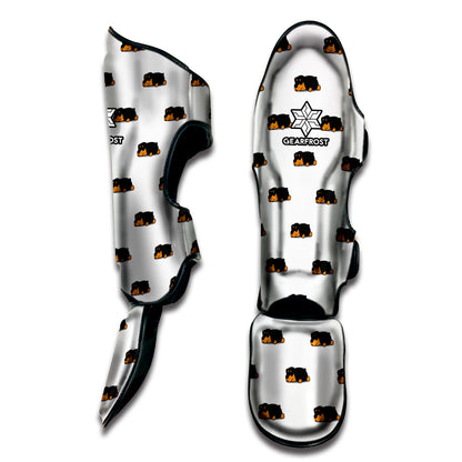 Sleeping Rottweiler Pattern Print Muay Thai Shin Guard