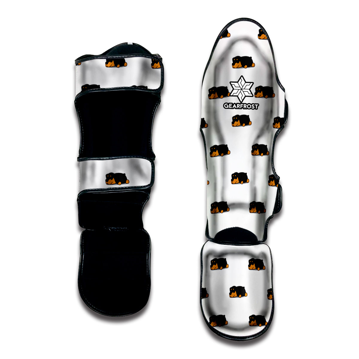 Sleeping Rottweiler Pattern Print Muay Thai Shin Guard