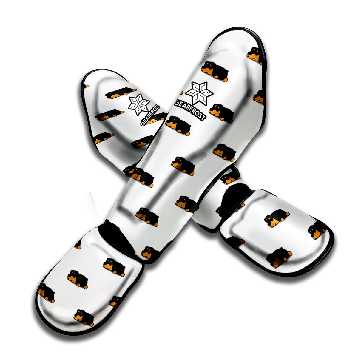 Sleeping Rottweiler Pattern Print Muay Thai Shin Guard