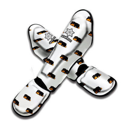 Sleeping Rottweiler Pattern Print Muay Thai Shin Guard