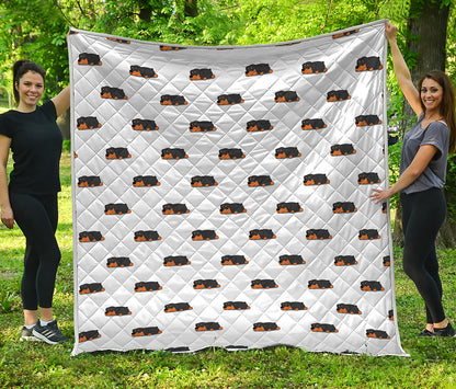 Sleeping Rottweiler Pattern Print Quilt