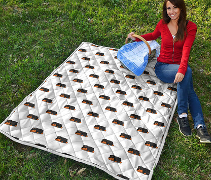 Sleeping Rottweiler Pattern Print Quilt