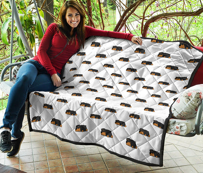 Sleeping Rottweiler Pattern Print Quilt