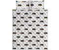 Sleeping Rottweiler Pattern Print Quilt Bed Set