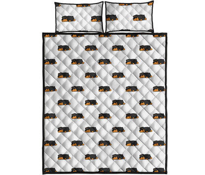Sleeping Rottweiler Pattern Print Quilt Bed Set