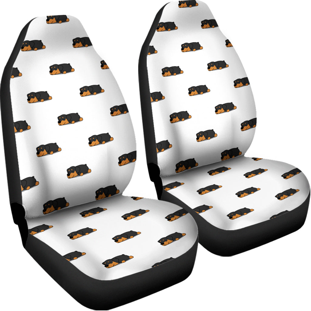 Sleeping Rottweiler Pattern Print Universal Fit Car Seat Covers