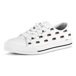 Sleeping Rottweiler Pattern Print White Low Top Shoes