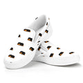 Sleeping Rottweiler Pattern Print White Slip On Sneakers