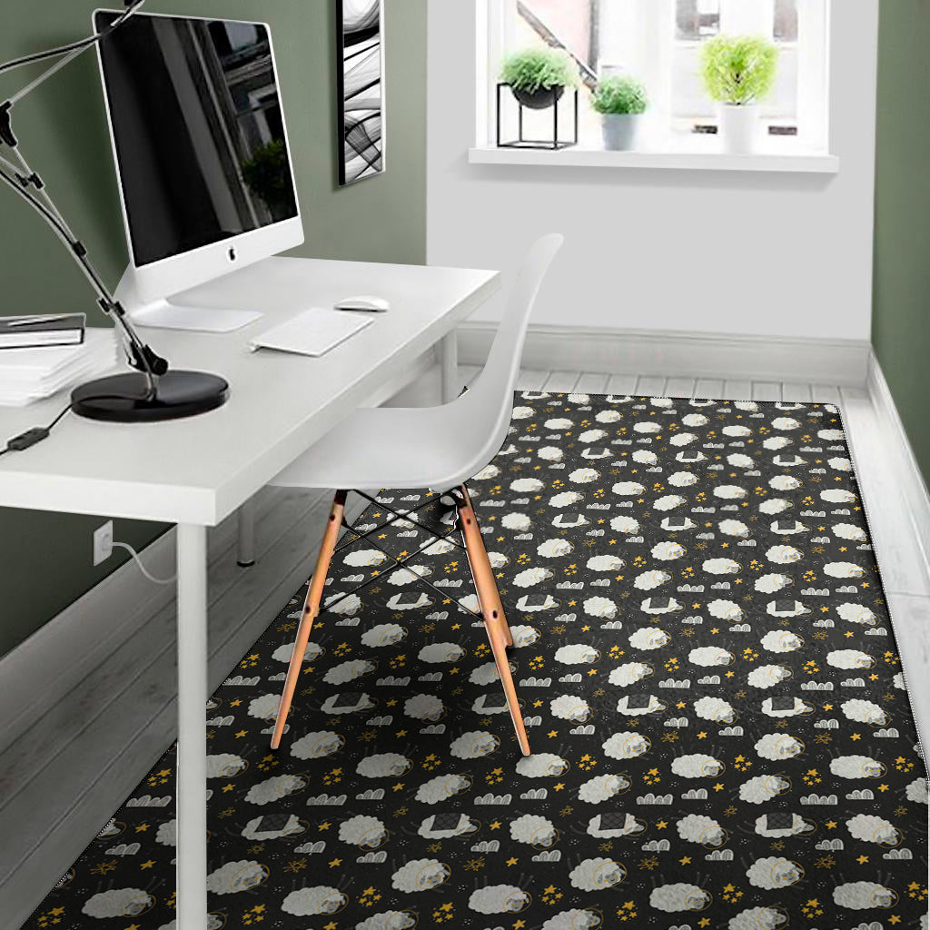 Sleeping Sheep Pattern Print Area Rug