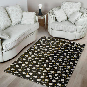 Sleeping Sheep Pattern Print Area Rug