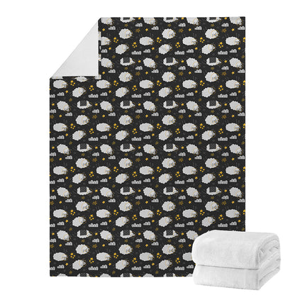 Sleeping Sheep Pattern Print Blanket