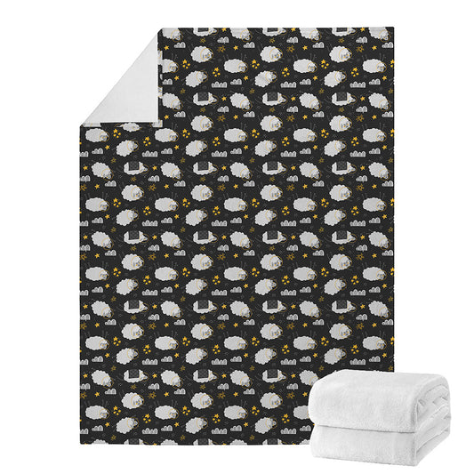Sleeping Sheep Pattern Print Blanket