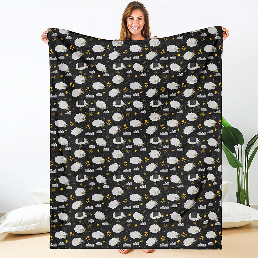Sleeping Sheep Pattern Print Blanket
