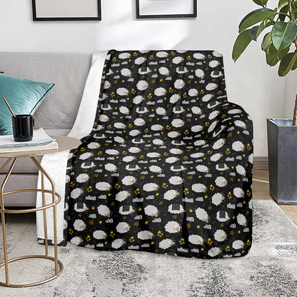 Sleeping Sheep Pattern Print Blanket