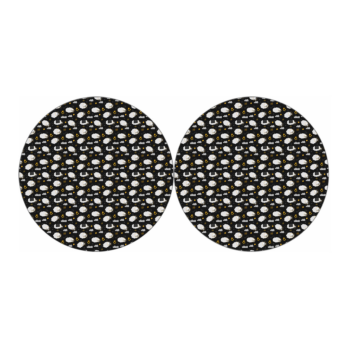Sleeping Sheep Pattern Print Car Coasters