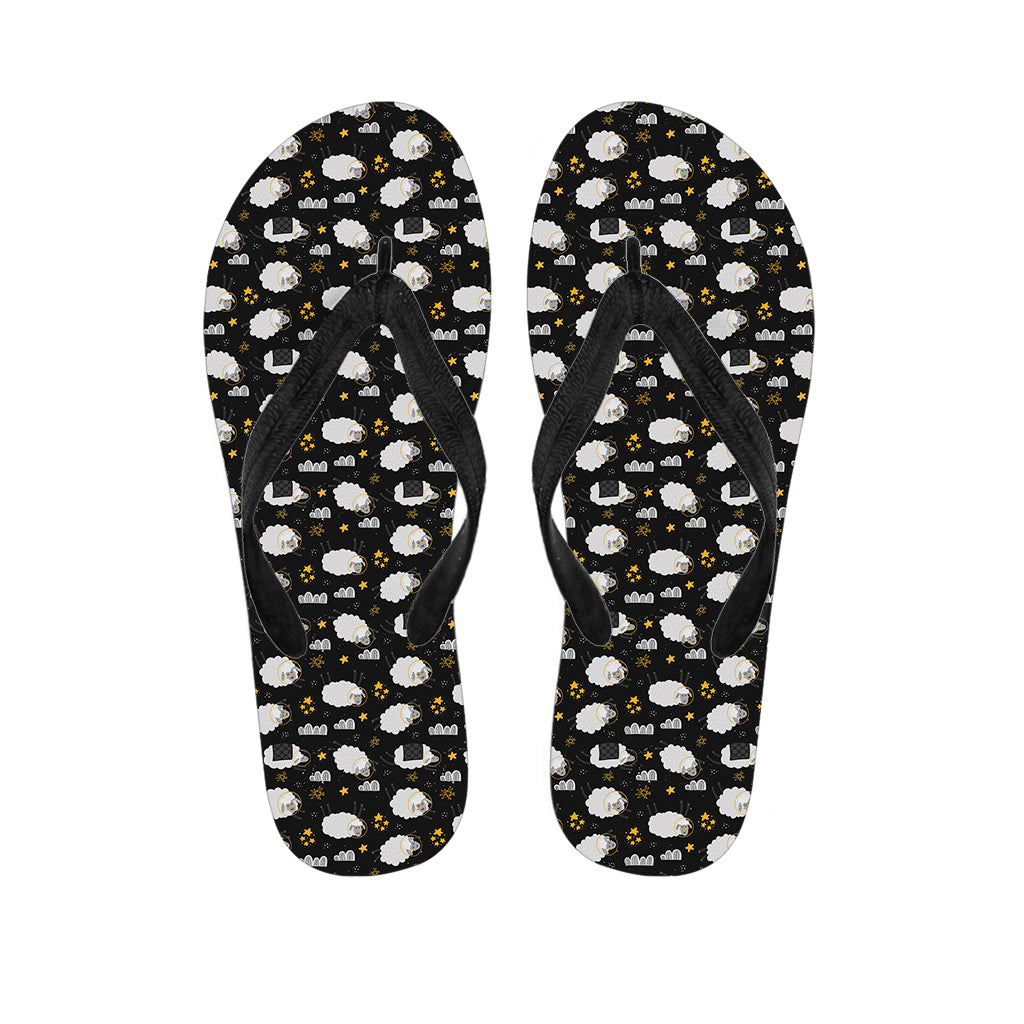 Sleeping Sheep Pattern Print Flip Flops
