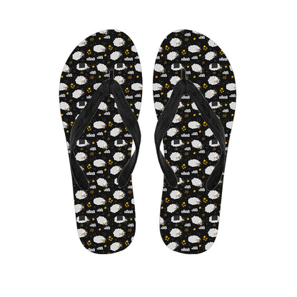 Sleeping Sheep Pattern Print Flip Flops