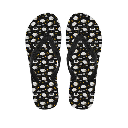 Sleeping Sheep Pattern Print Flip Flops