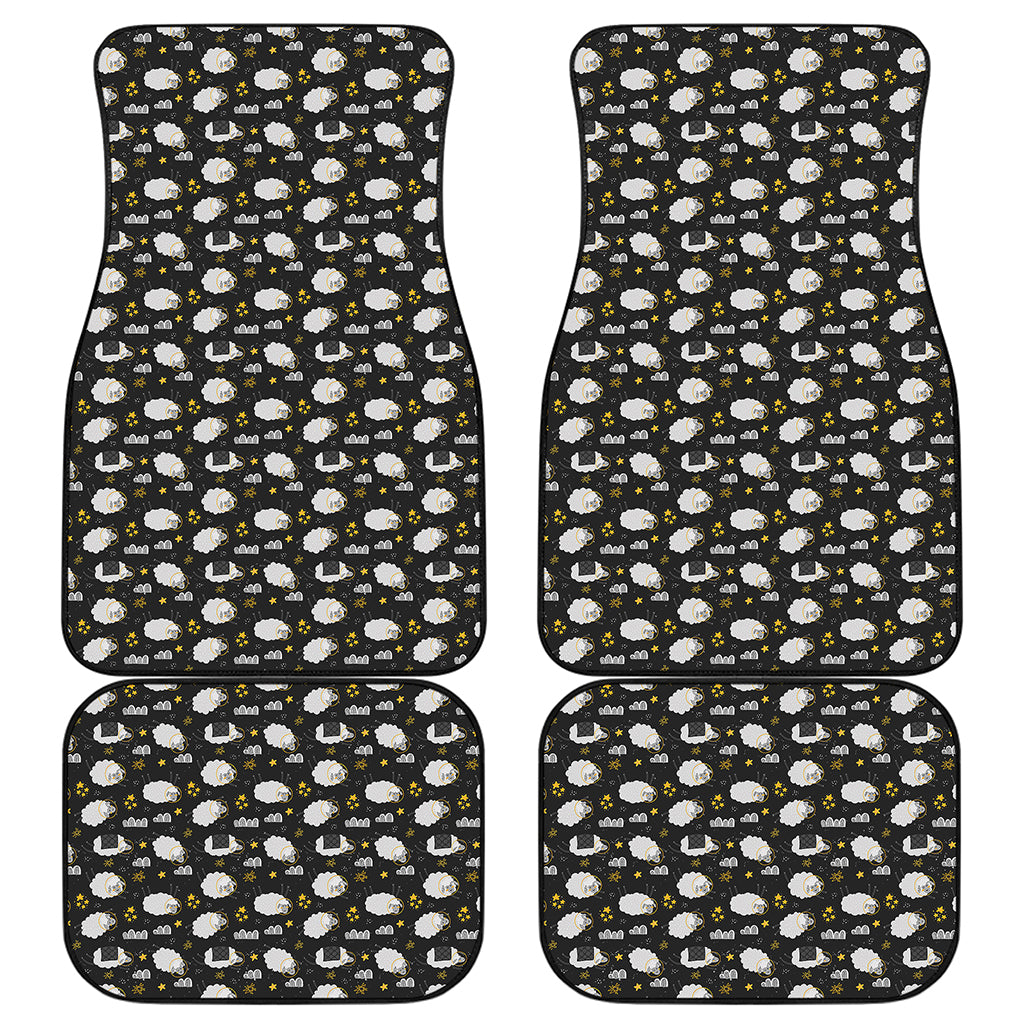 Sleeping Sheep Pattern Print Front and Back Car Floor Mats