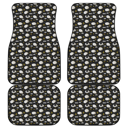 Sleeping Sheep Pattern Print Front and Back Car Floor Mats