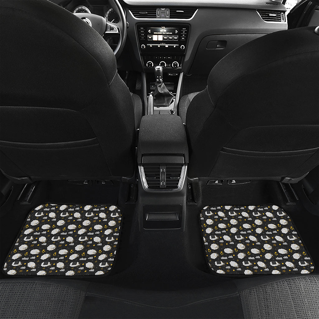Sleeping Sheep Pattern Print Front and Back Car Floor Mats