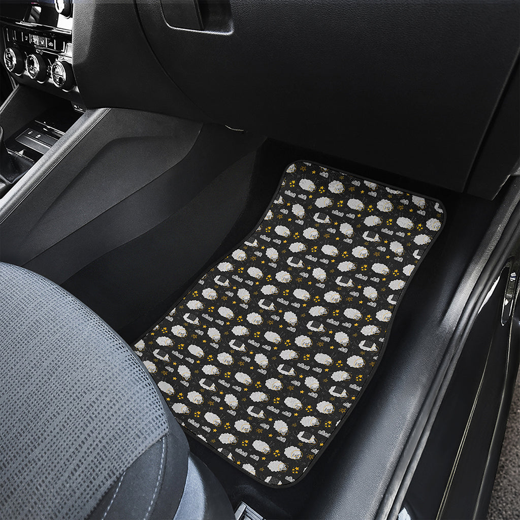 Sleeping Sheep Pattern Print Front and Back Car Floor Mats
