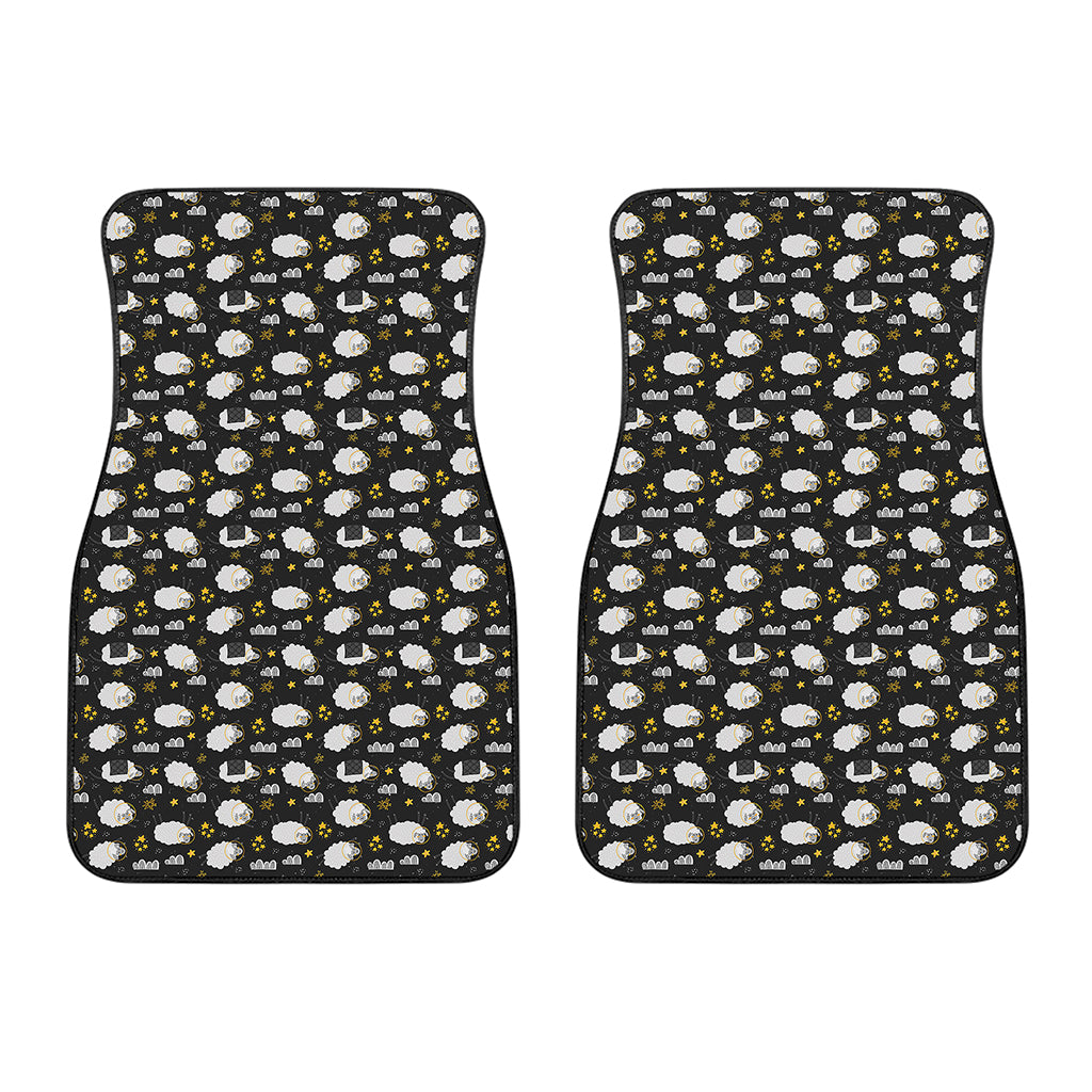 Sleeping Sheep Pattern Print Front Car Floor Mats