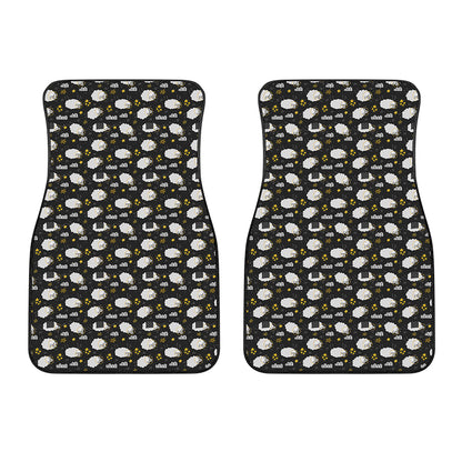 Sleeping Sheep Pattern Print Front Car Floor Mats