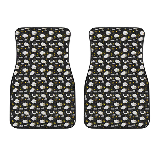 Sleeping Sheep Pattern Print Front Car Floor Mats