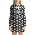 Sleeping Sheep Pattern Print Pullover Hoodie Dress