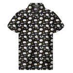 Sleeping Sheep Pattern Print Men's Short Sleeve Shirt