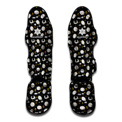 Sleeping Sheep Pattern Print Muay Thai Shin Guard