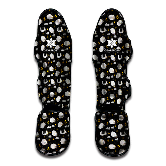 Sleeping Sheep Pattern Print Muay Thai Shin Guard