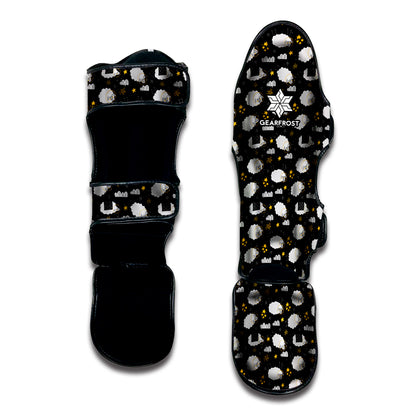 Sleeping Sheep Pattern Print Muay Thai Shin Guard