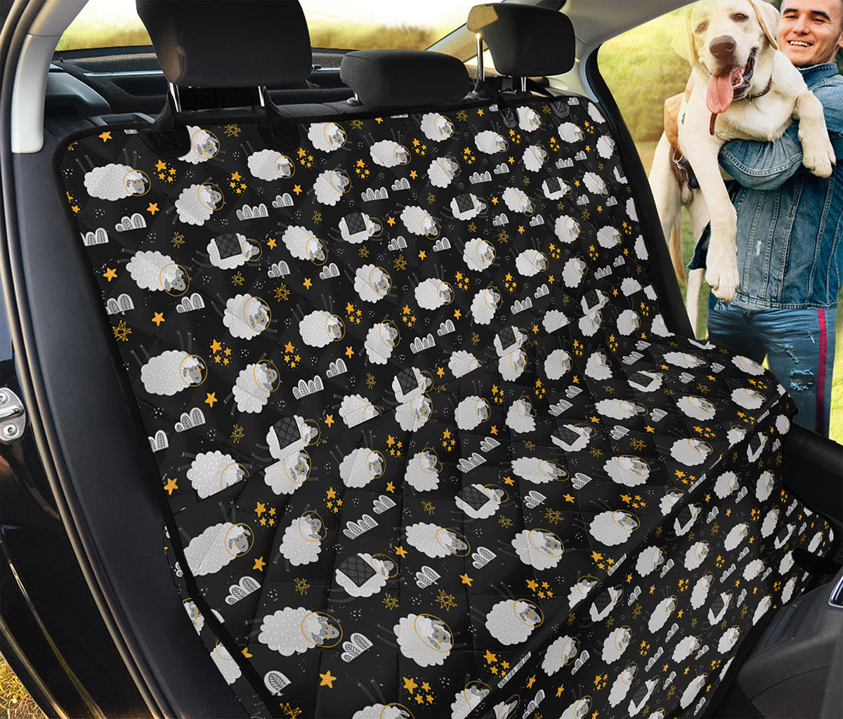 Sleeping Sheep Pattern Print Pet Car Back Seat Cover