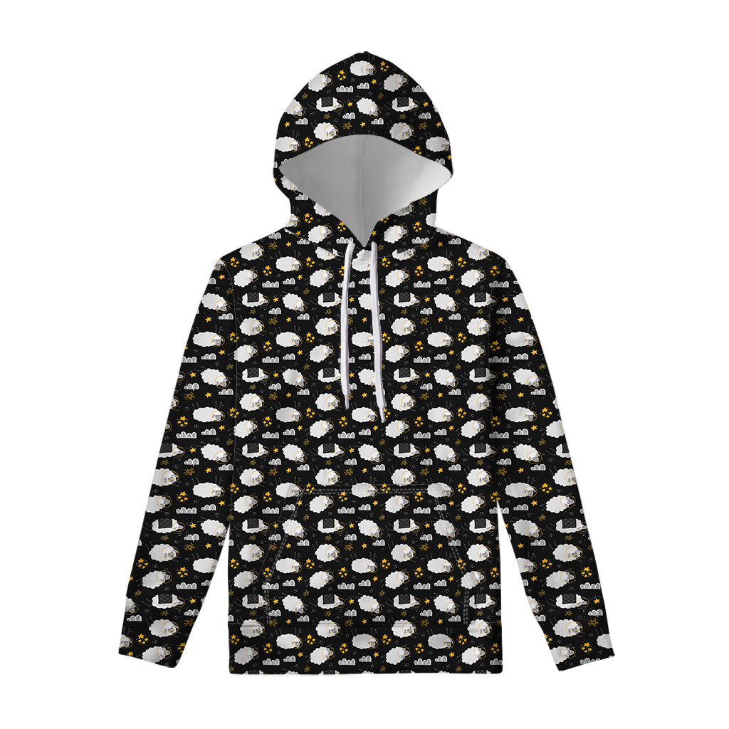 Sleeping Sheep Pattern Print Pullover Hoodie