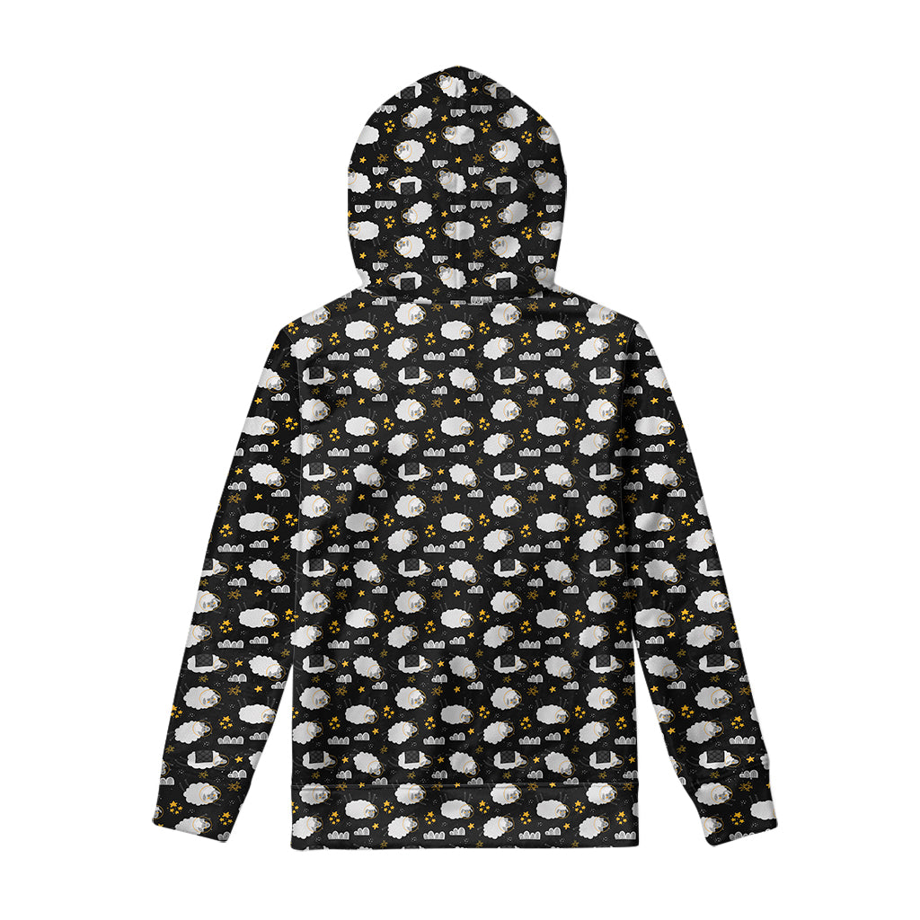 Sleeping Sheep Pattern Print Pullover Hoodie