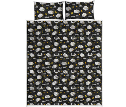 Sleeping Sheep Pattern Print Quilt Bed Set