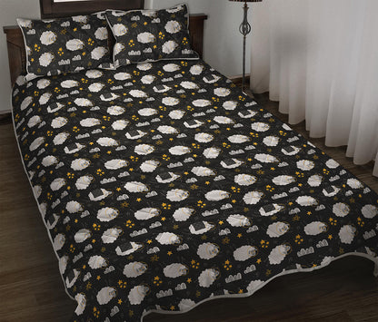 Sleeping Sheep Pattern Print Quilt Bed Set