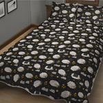 Sleeping Sheep Pattern Print Quilt Bed Set