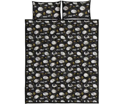 Sleeping Sheep Pattern Print Quilt Bed Set
