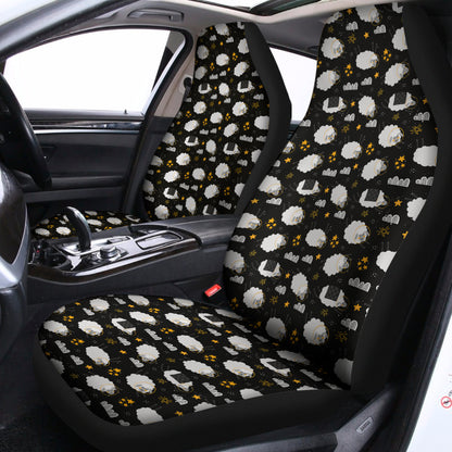 Sleeping Sheep Pattern Print Universal Fit Car Seat Covers