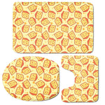 Slice Of Cheese Pattern Print 3 Piece Bath Mat Set