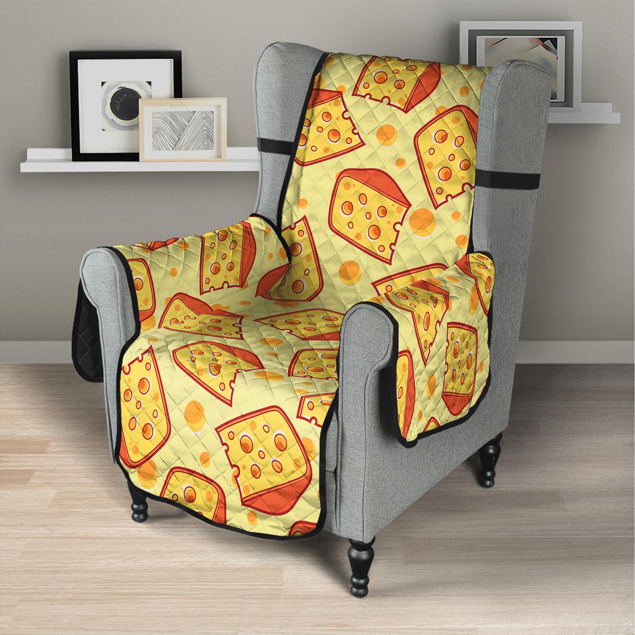 Slice Of Cheese Pattern Print Armchair Protector