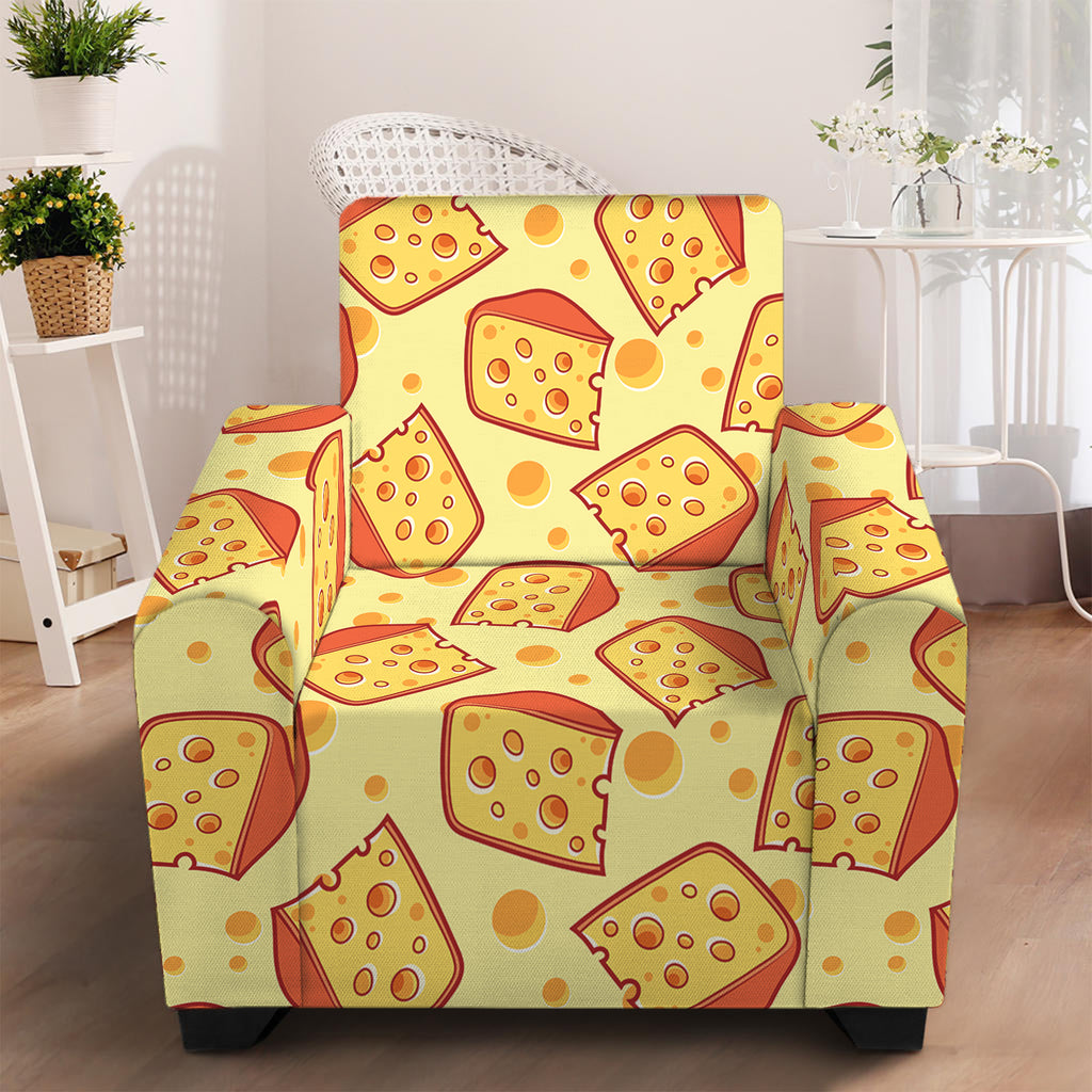 Slice Of Cheese Pattern Print Armchair Slipcover