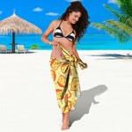 Slice Of Cheese Pattern Print Beach Sarong Wrap